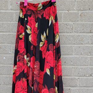 Timeless Rose Print Chiffon Maxi Skirt ChicWish